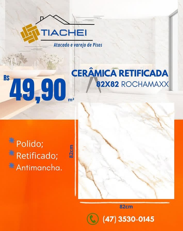 Cerâmica retificada a partir de R$ 49,90/m²
